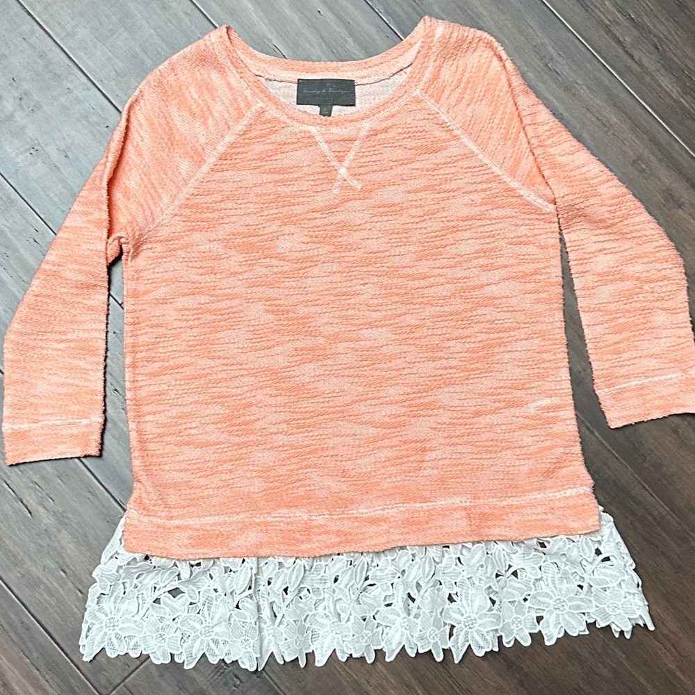 Sunday in Brooklyn Peach and White top